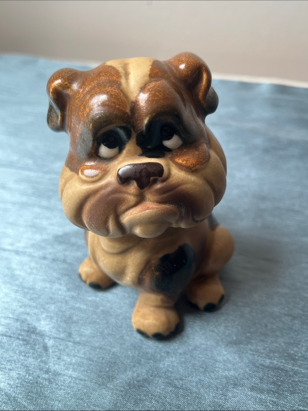 Vintage Mid-Century Sad Eyes English Bulldog Figurine